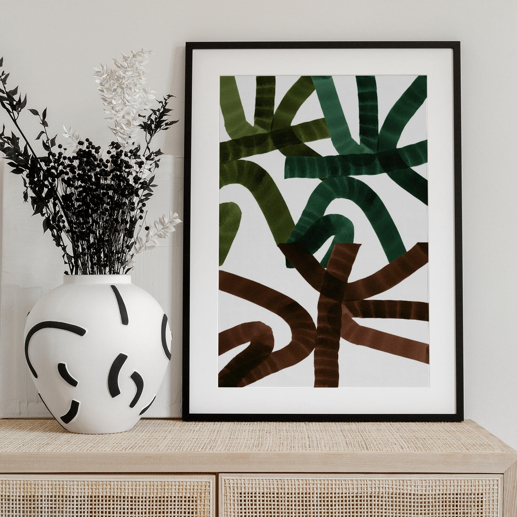 Intertwining Lines On A White Background