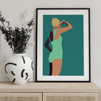 Vintage swimmer poster