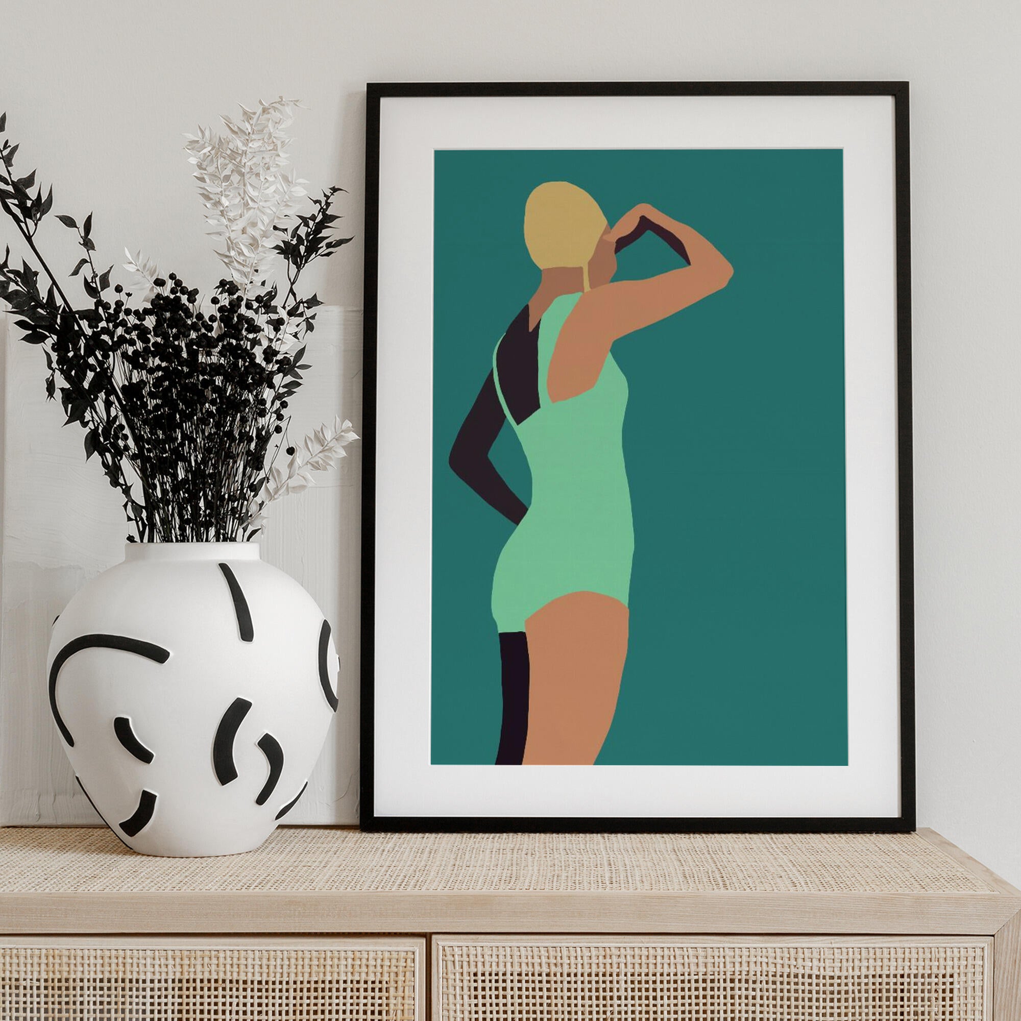 Vintage swimmer poster