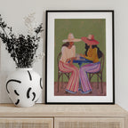 Cowgirls playing cards