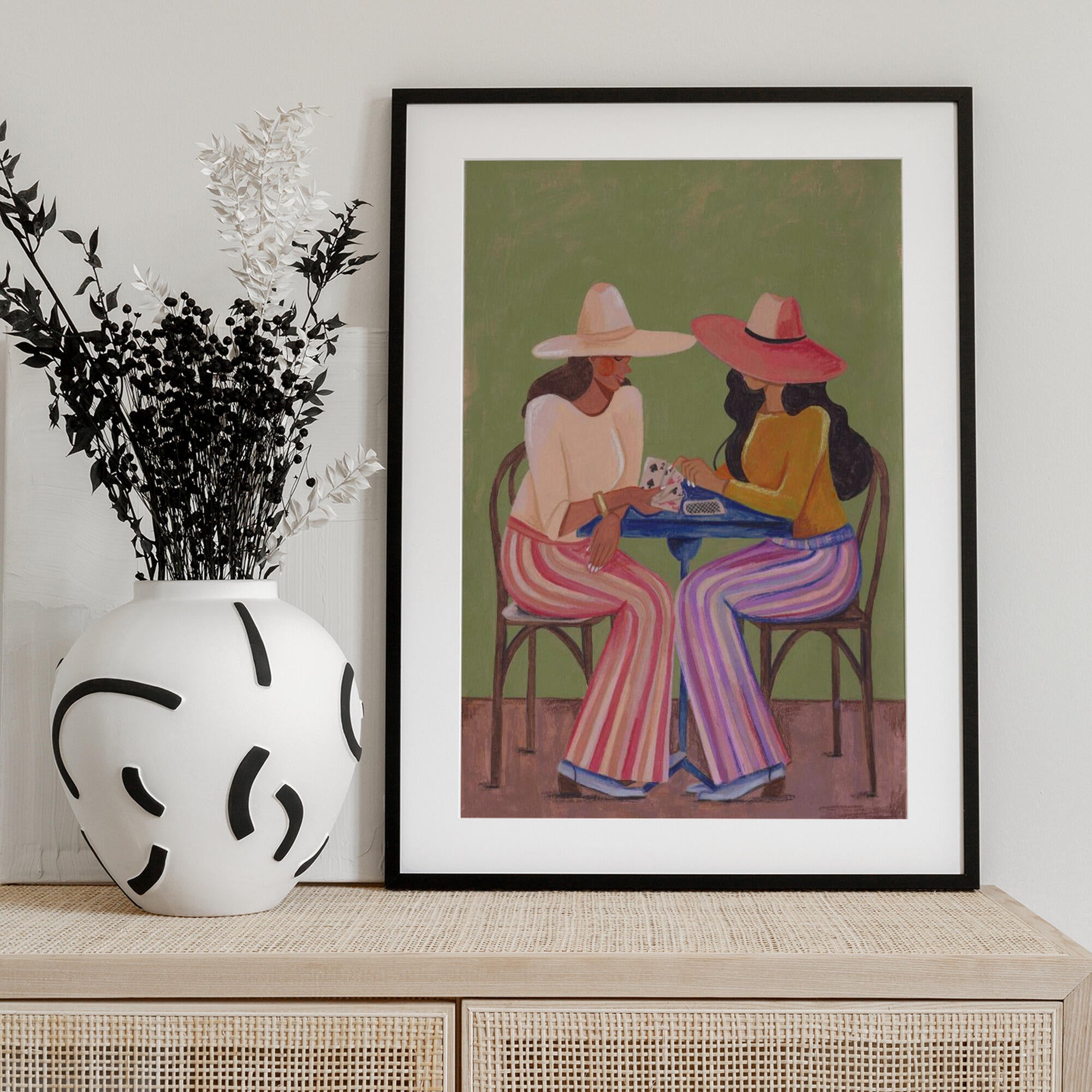 Cowgirls playing cards