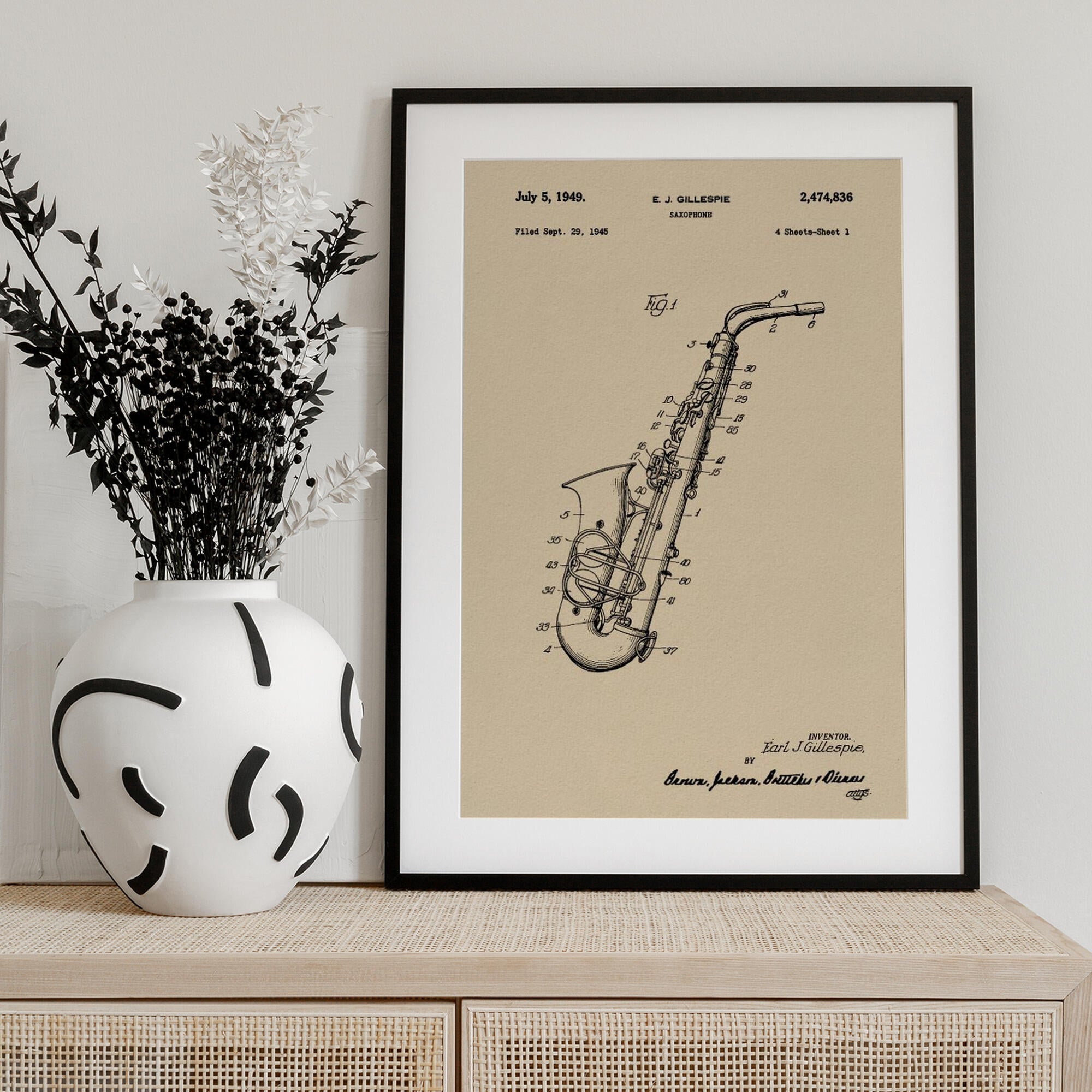 Saxophone Patent 1945