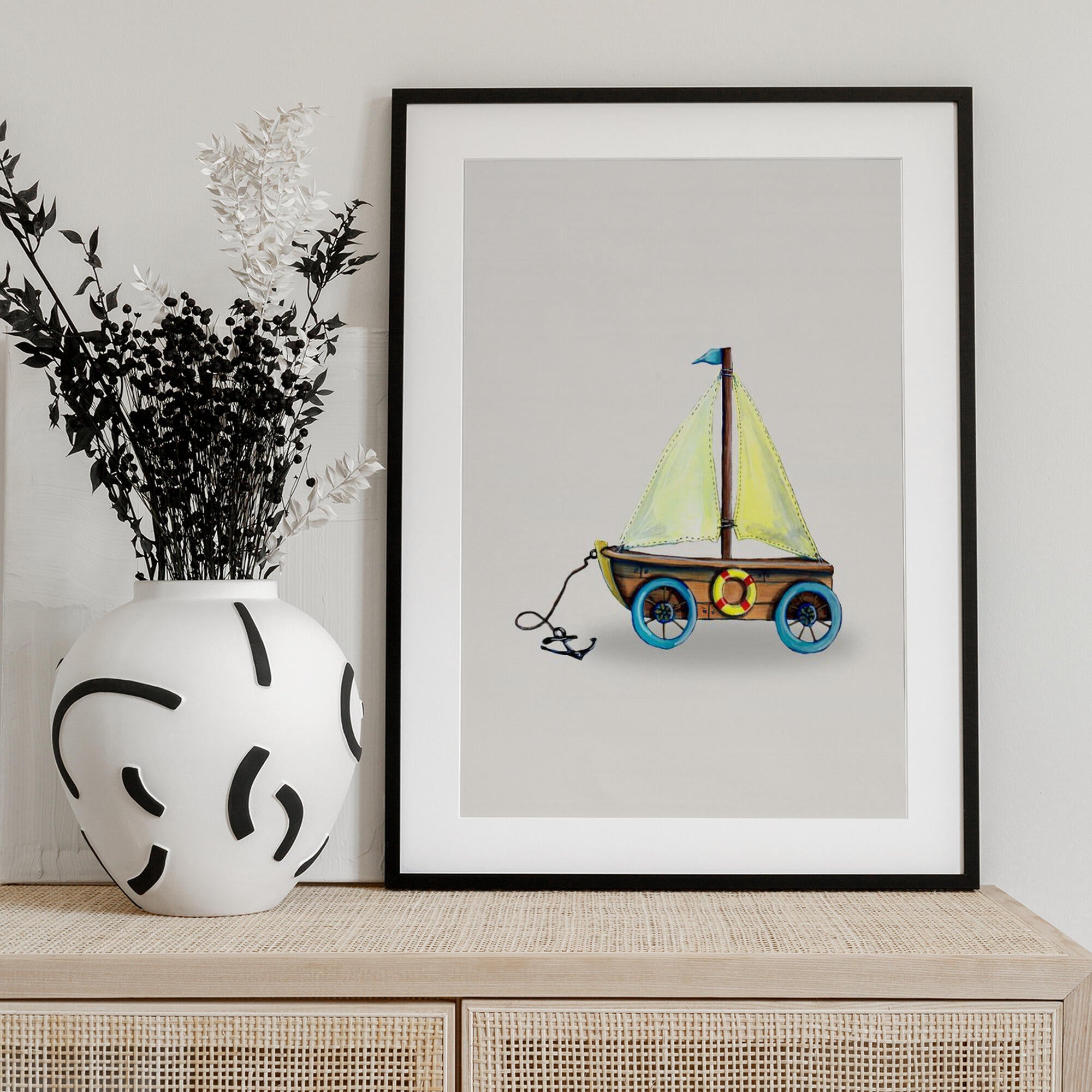 Whimsical Toy Sailboat