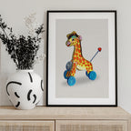 Wooden Giraffe Retro Toy By Renee Machan