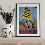 Yellow Striped Soccer Player