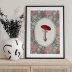 Vintage Mushroom Floral Pattern