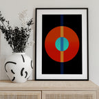 Abstract Circles Vertical Line