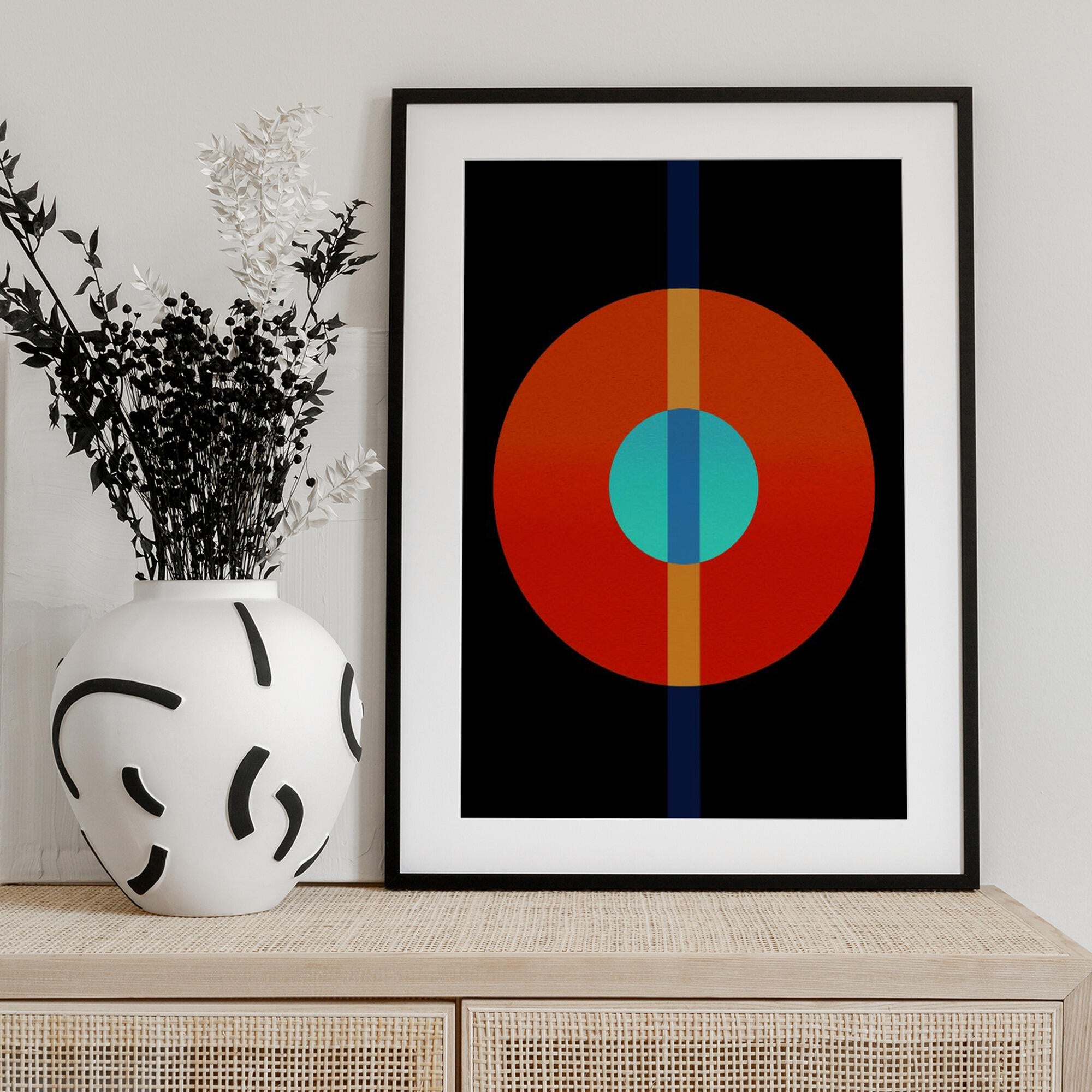 Abstract Circles Vertical Line