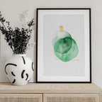 Watercolor Green Gold Abstract
