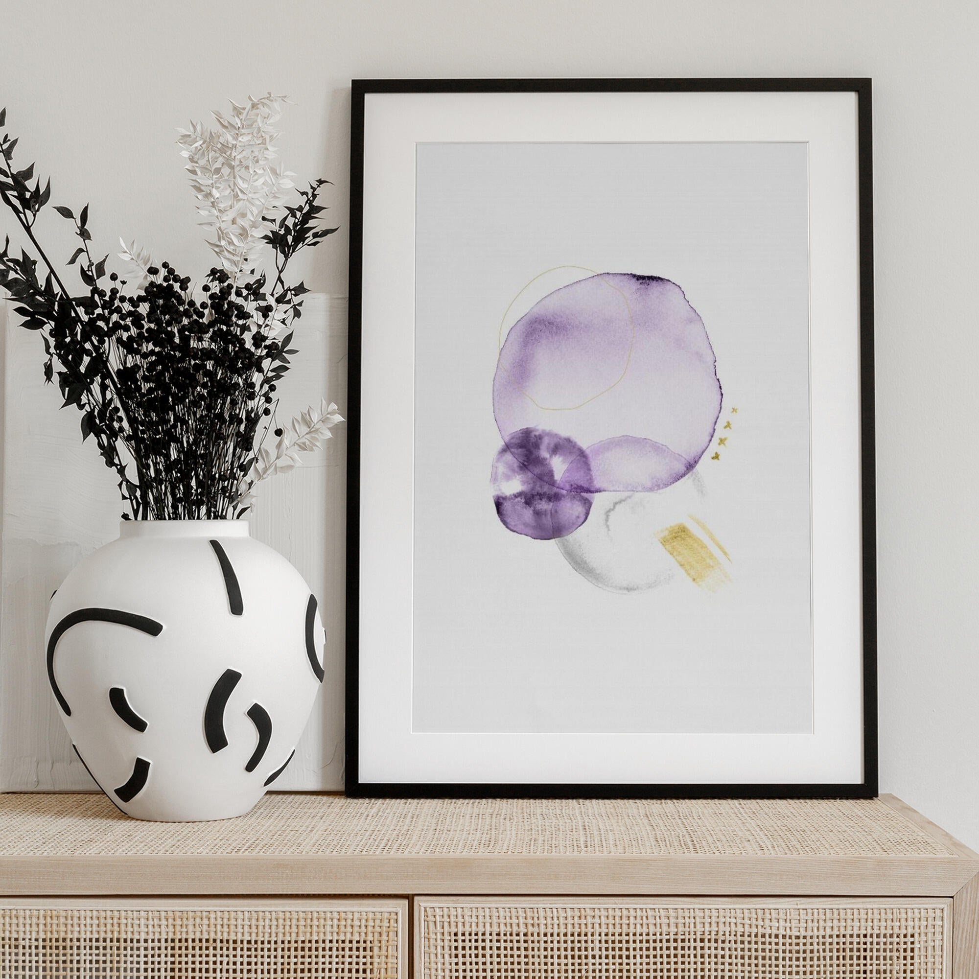 Purple Gold Abstract Shapes