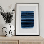 Midnight Blue Gold Strokes