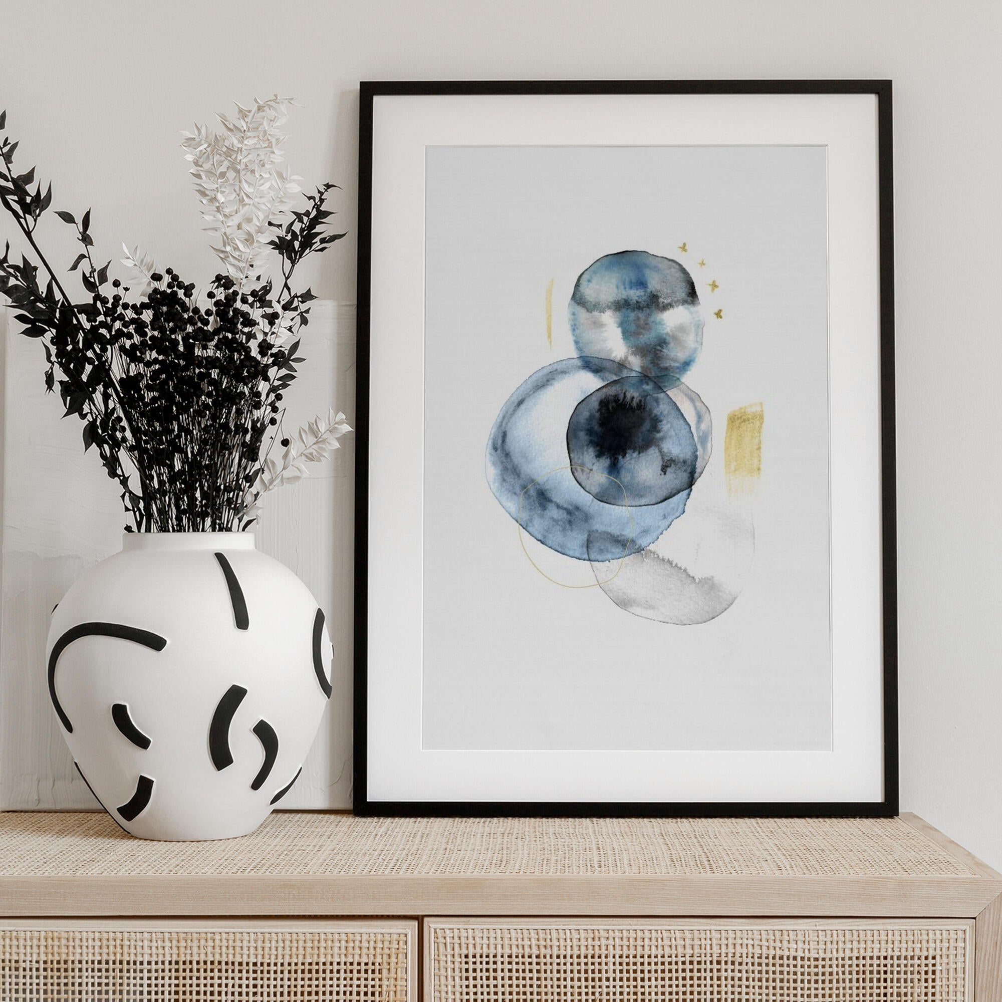 Elegant Blue Gold Shapes