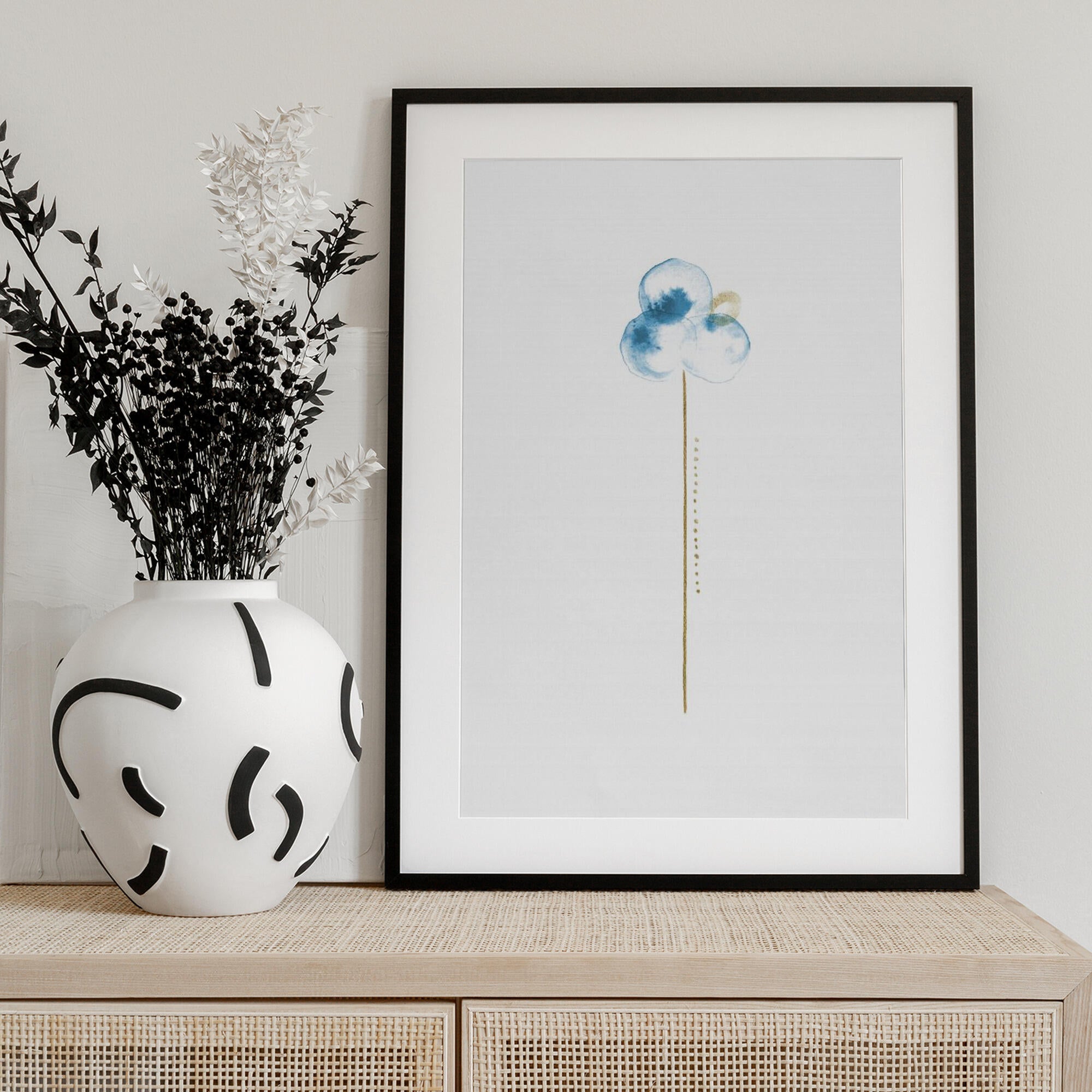 Blue Watercolor Bloom