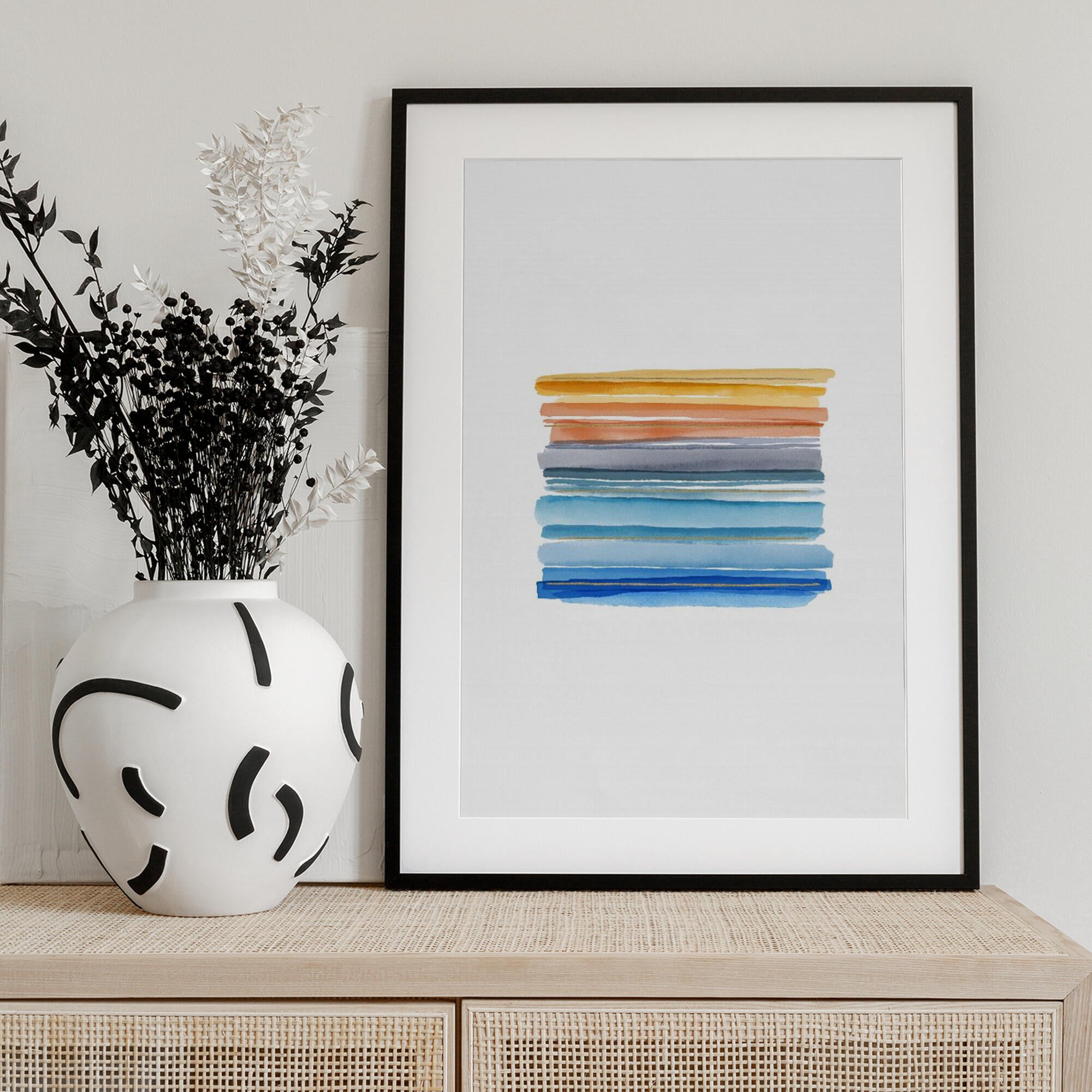 Sunset Watercolor Stripes