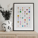 Colorful Watercolor Planets