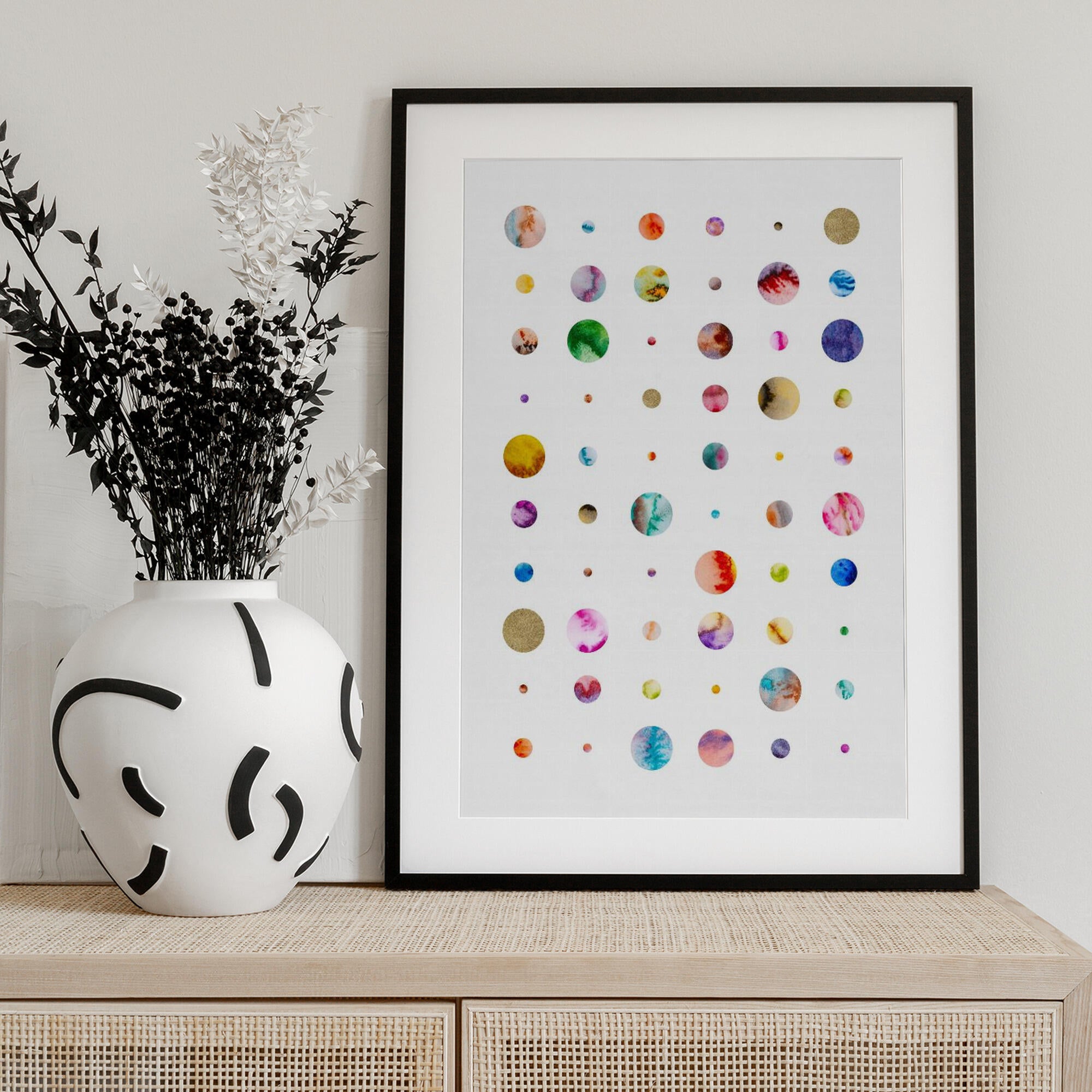 Colorful Watercolor Planets