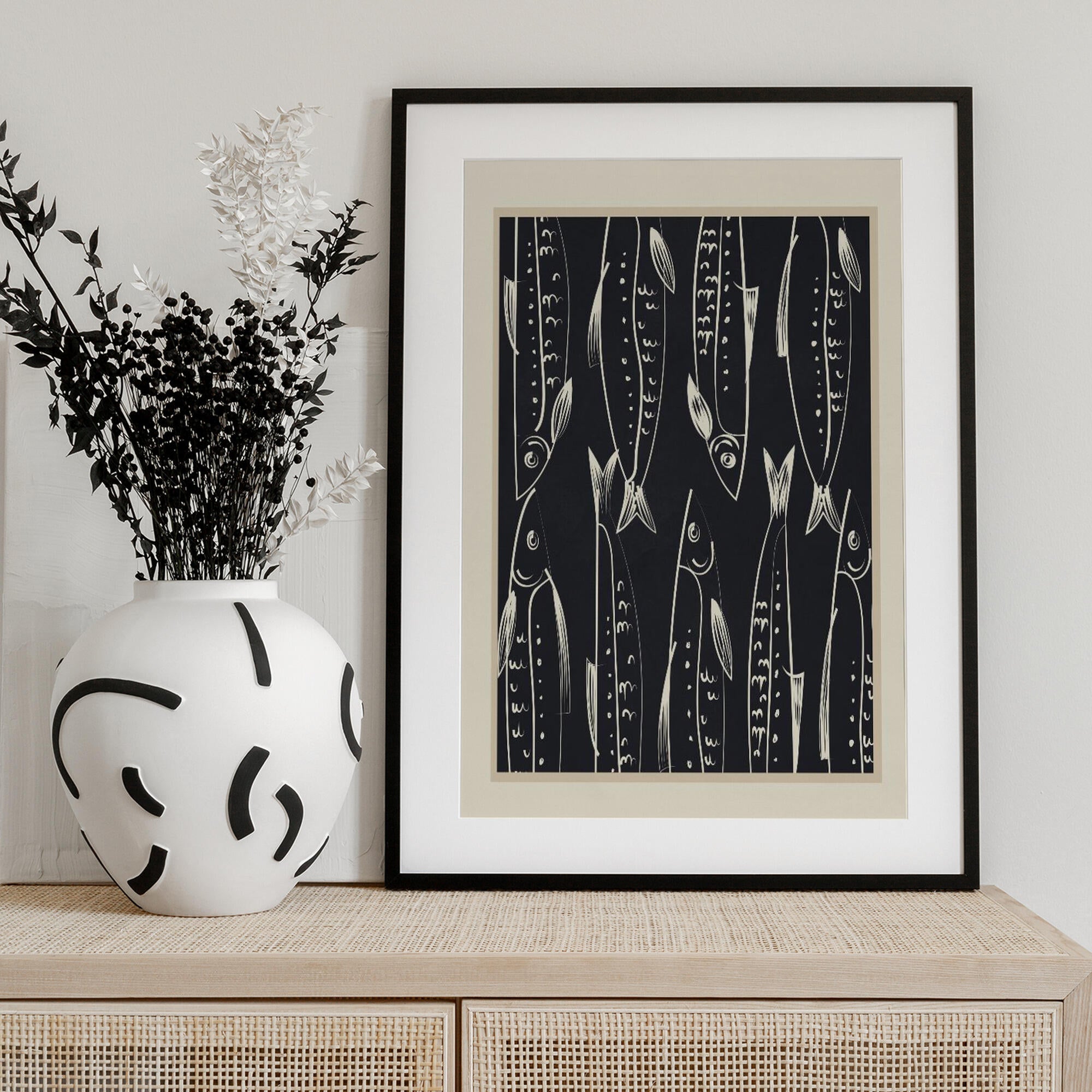 Graphic Sardine Pattern