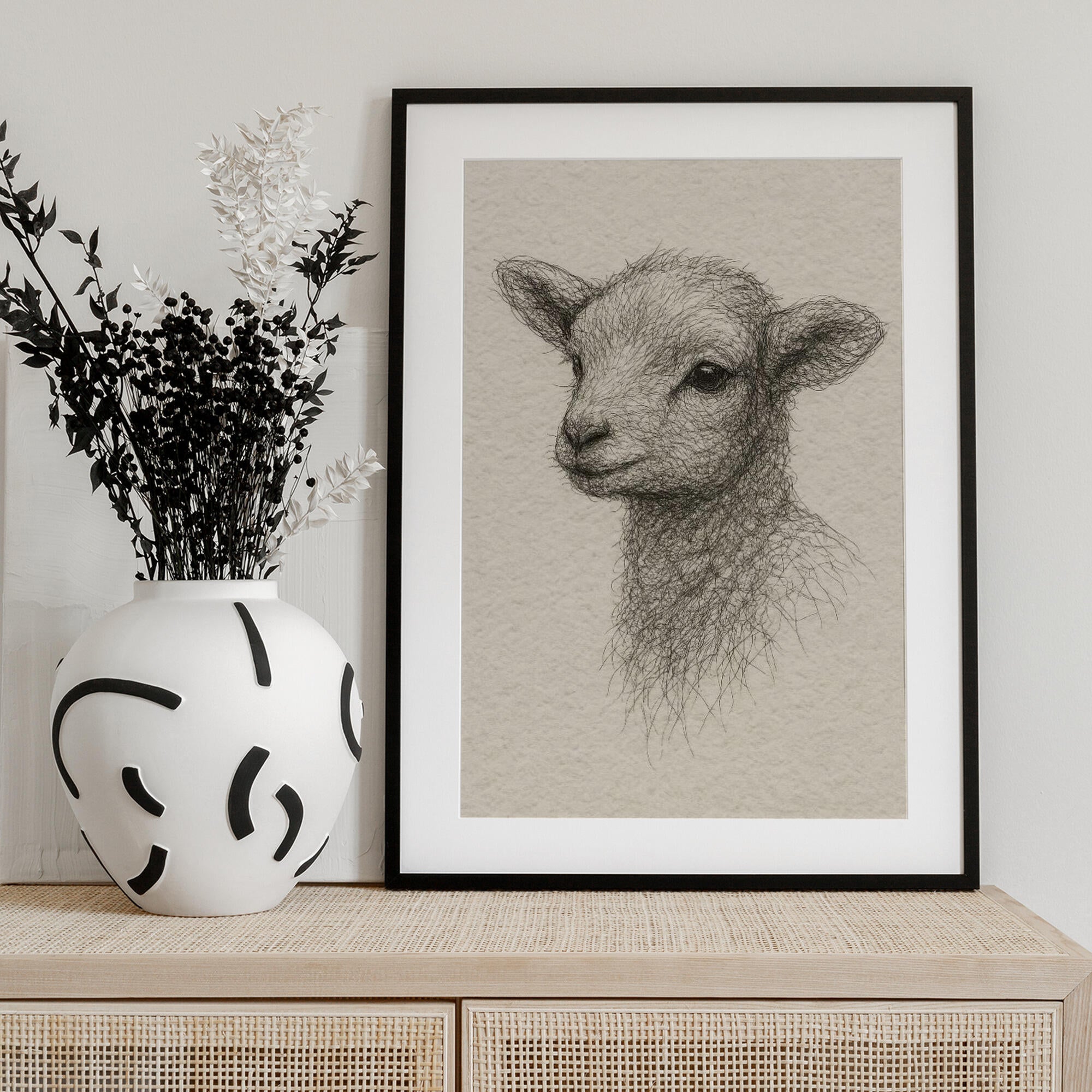 Gentle Lamb Drawing