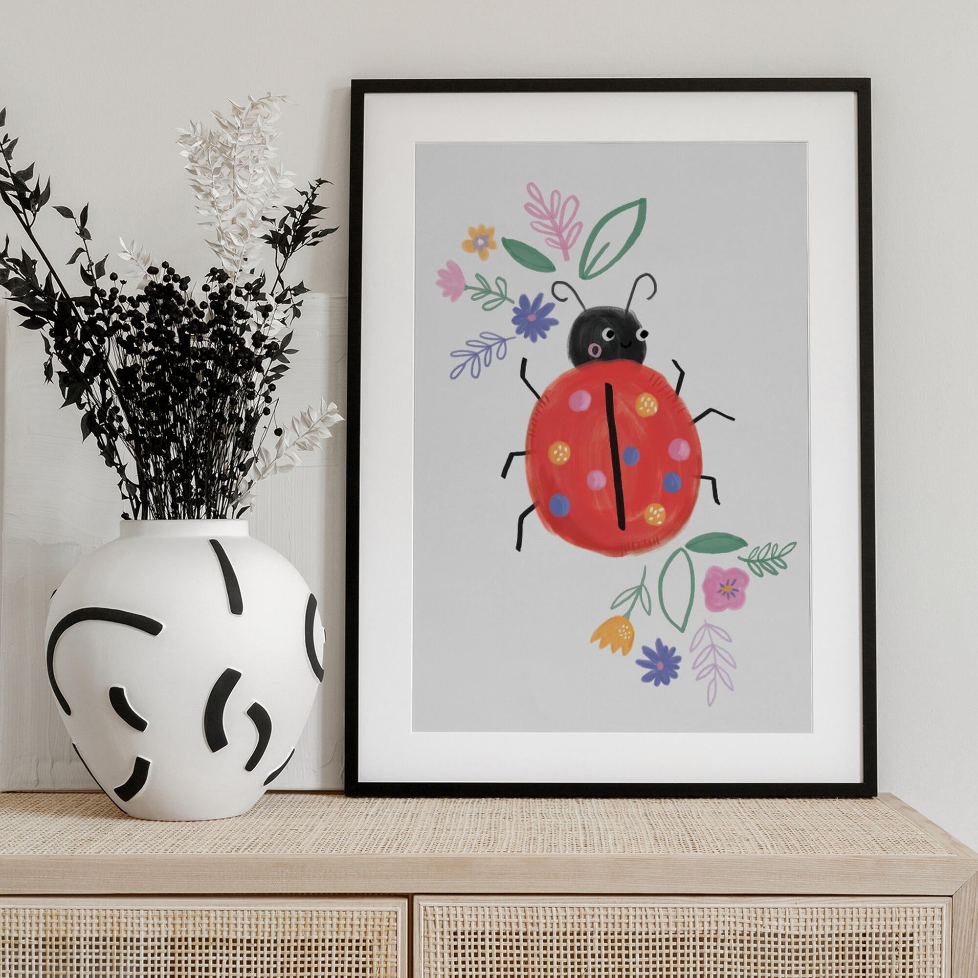 Cute Ladybug Flowers