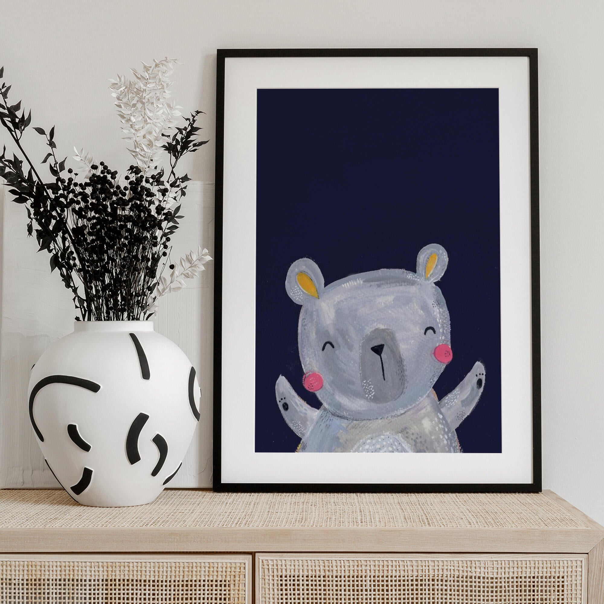 Happy Grey Bear