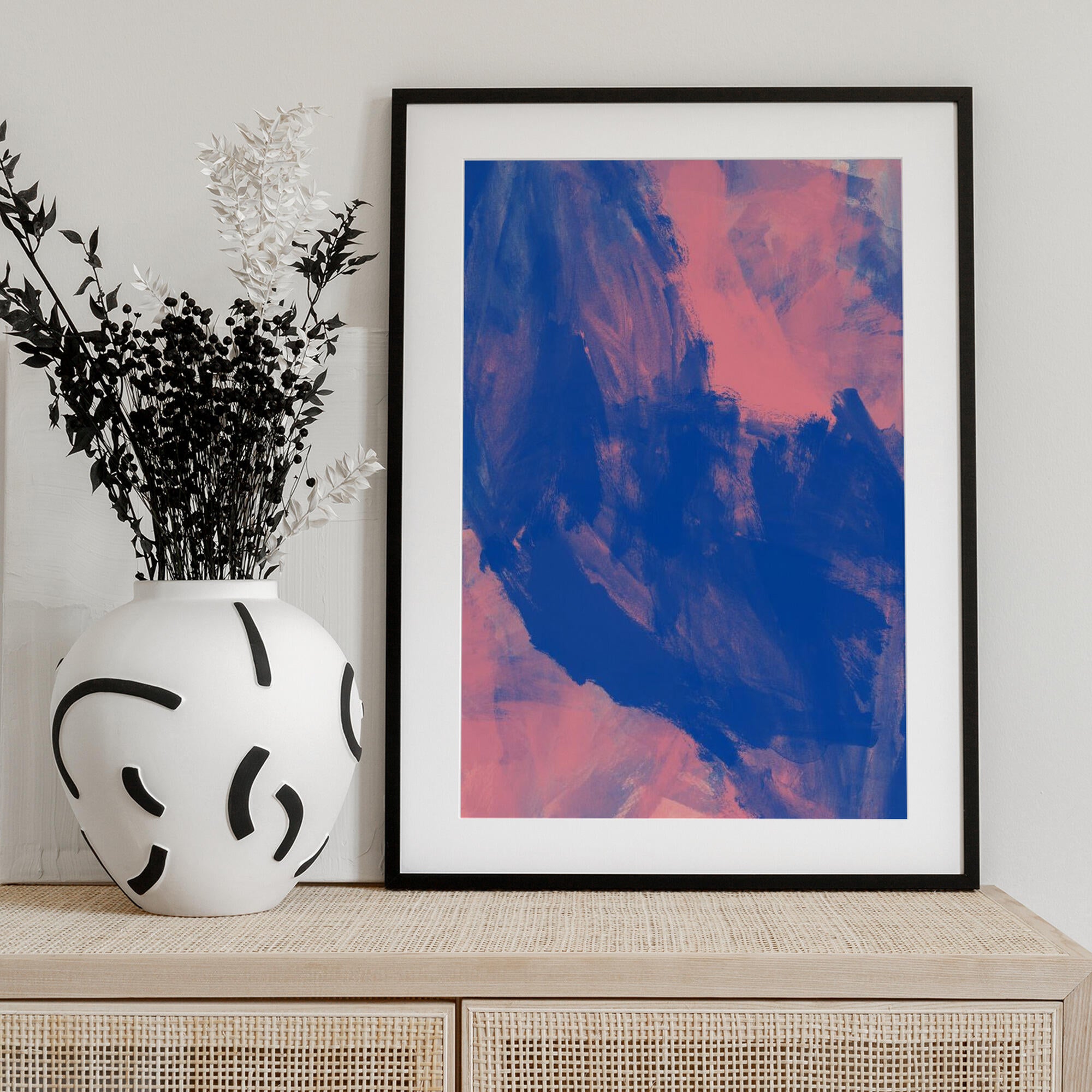 Blue Pink Abstract Strokes
