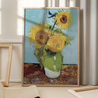 Vase With Three Sunflowers