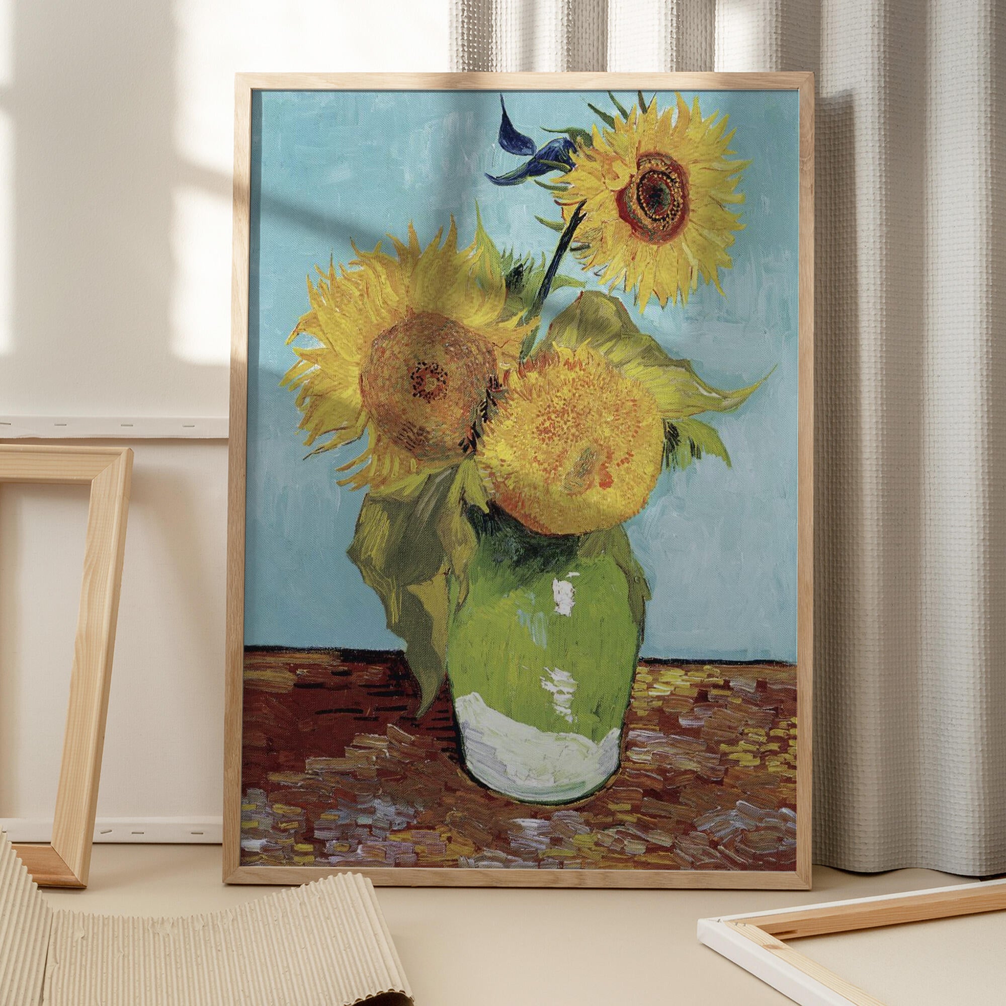 Vase With Three Sunflowers