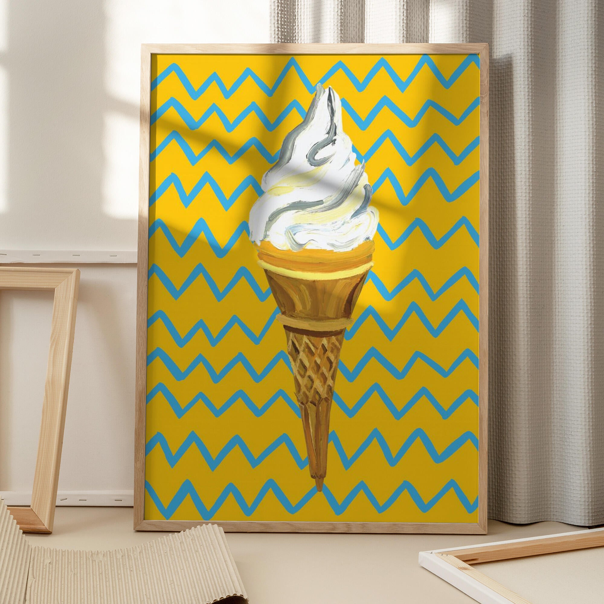Ice Cream Yellow Zigzag