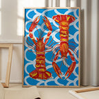 Langoustines On Blue