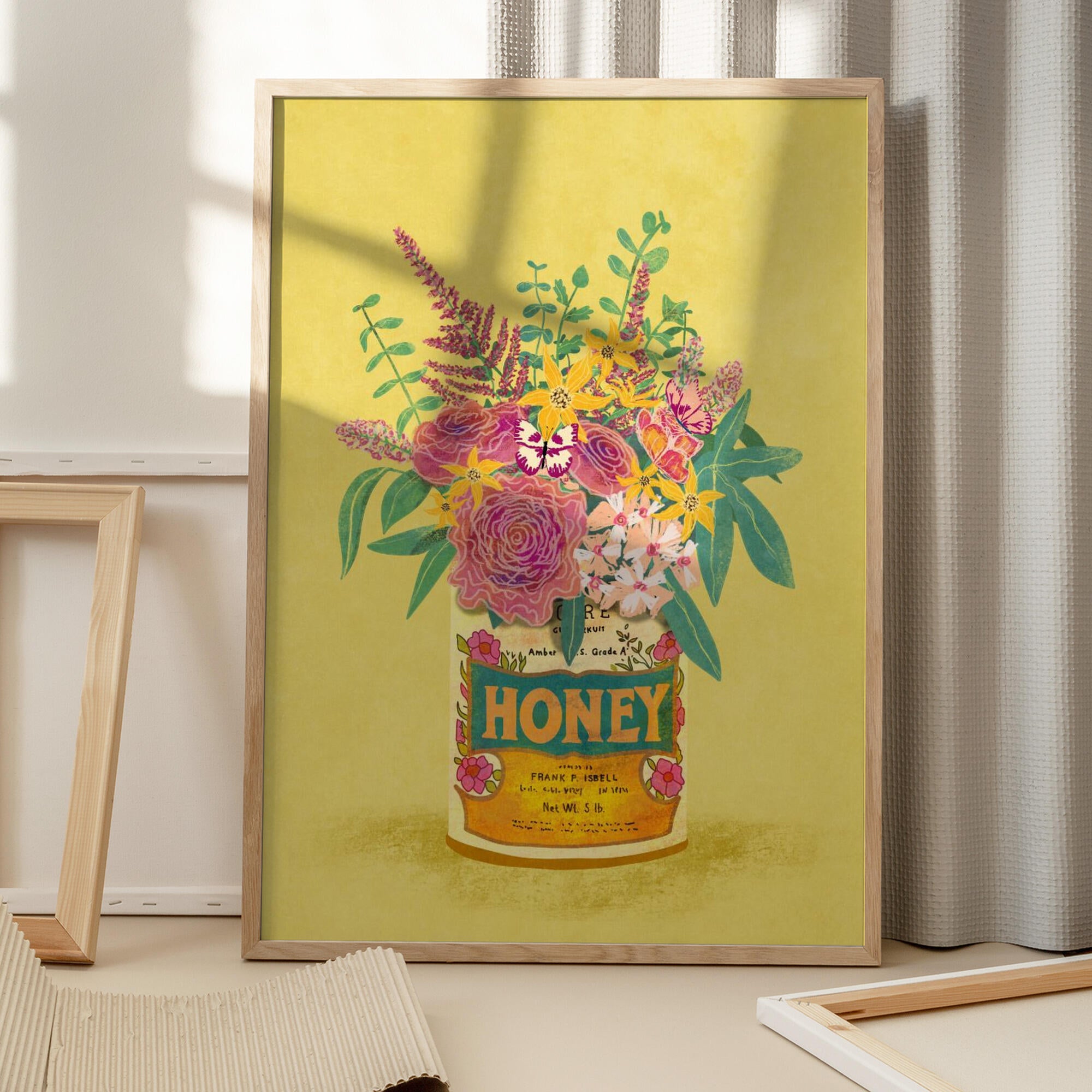 Flowers In a vintage Honey Can