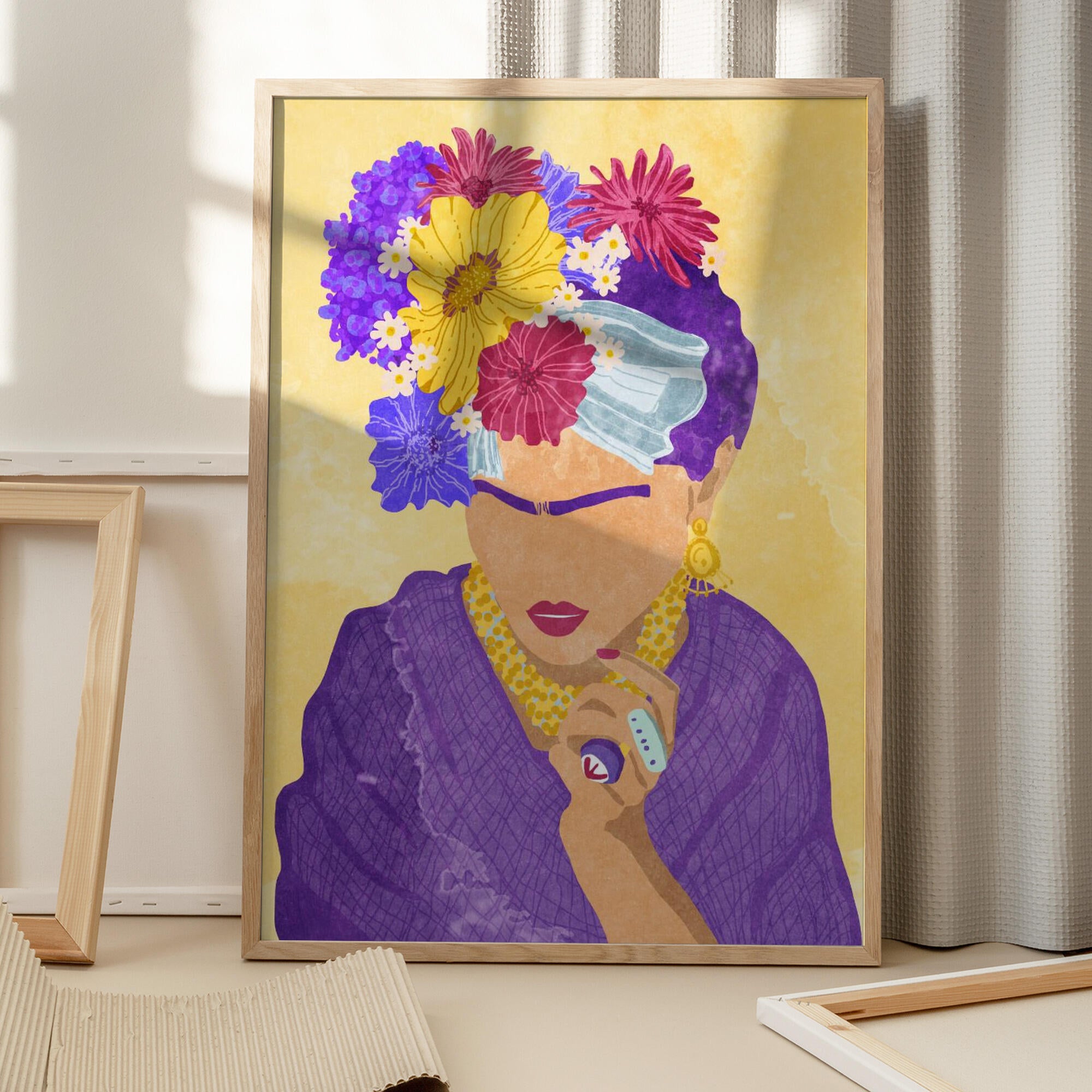 Frida and flowers