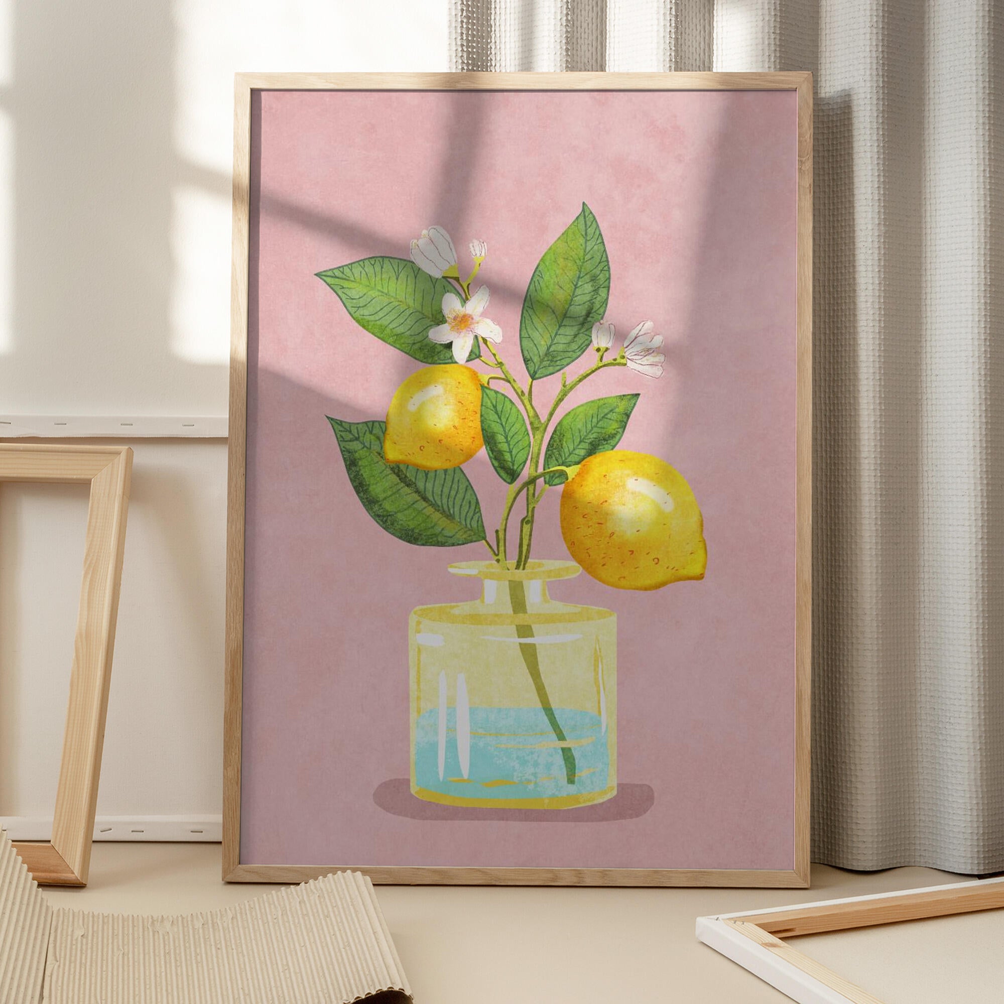 Lemon Bunch In Vase