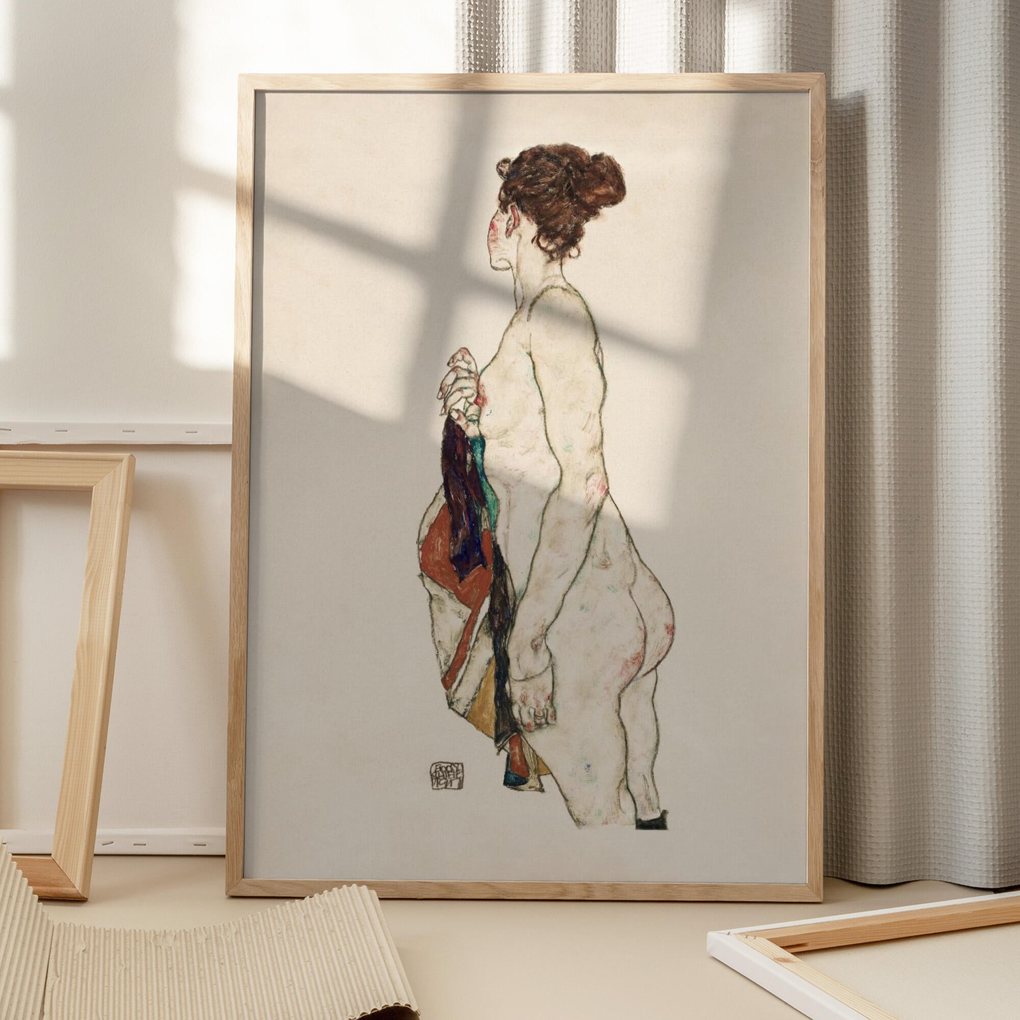 Standing Nude Woman With a Patterned Robe 1917