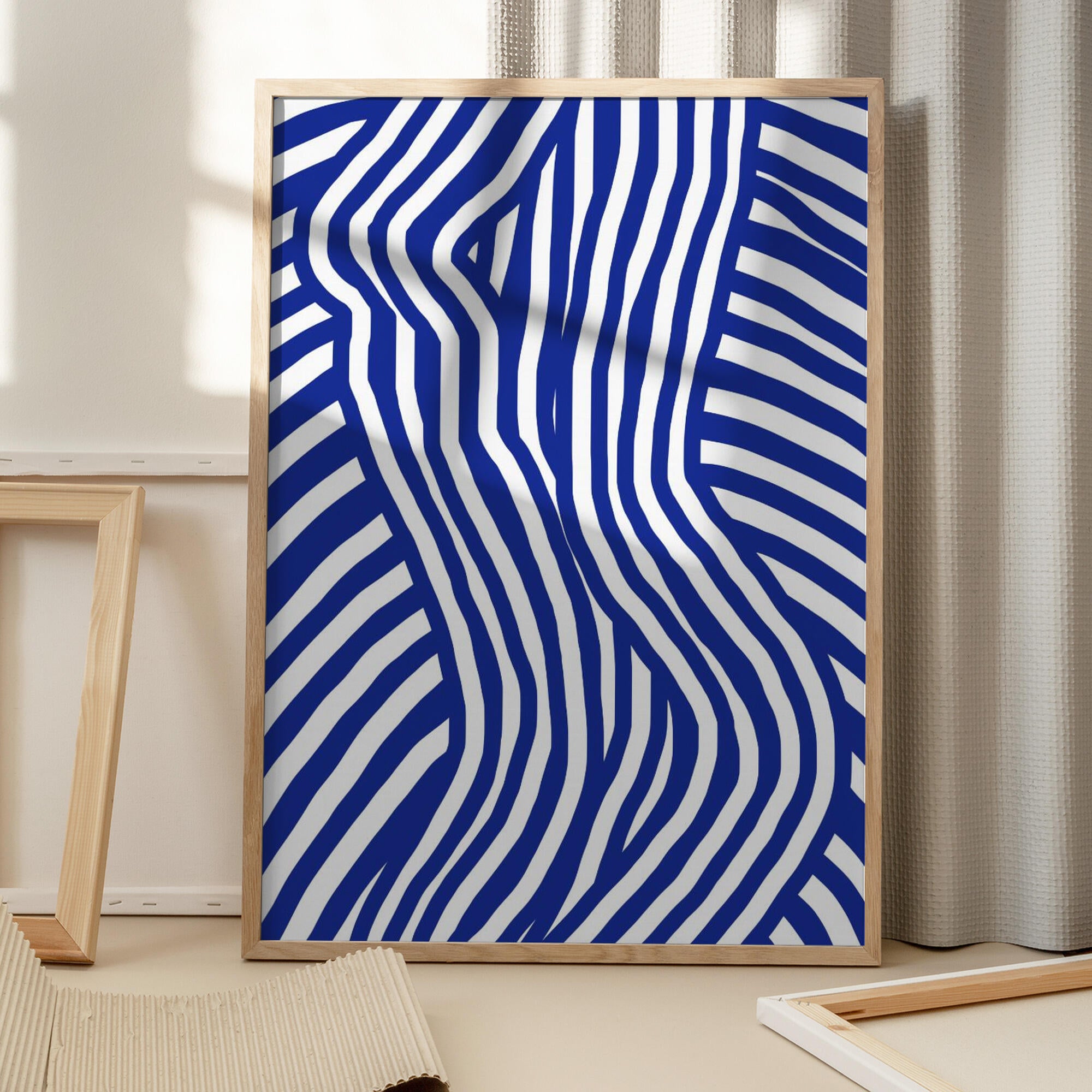 Blue and White Striped Nude