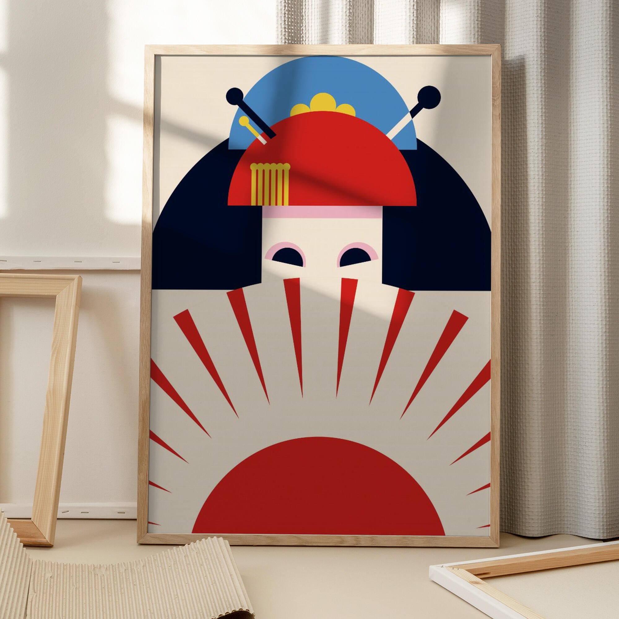 Geisha Girl Retro Minimalist Design