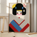 Geisha Girl Geometric Illustration