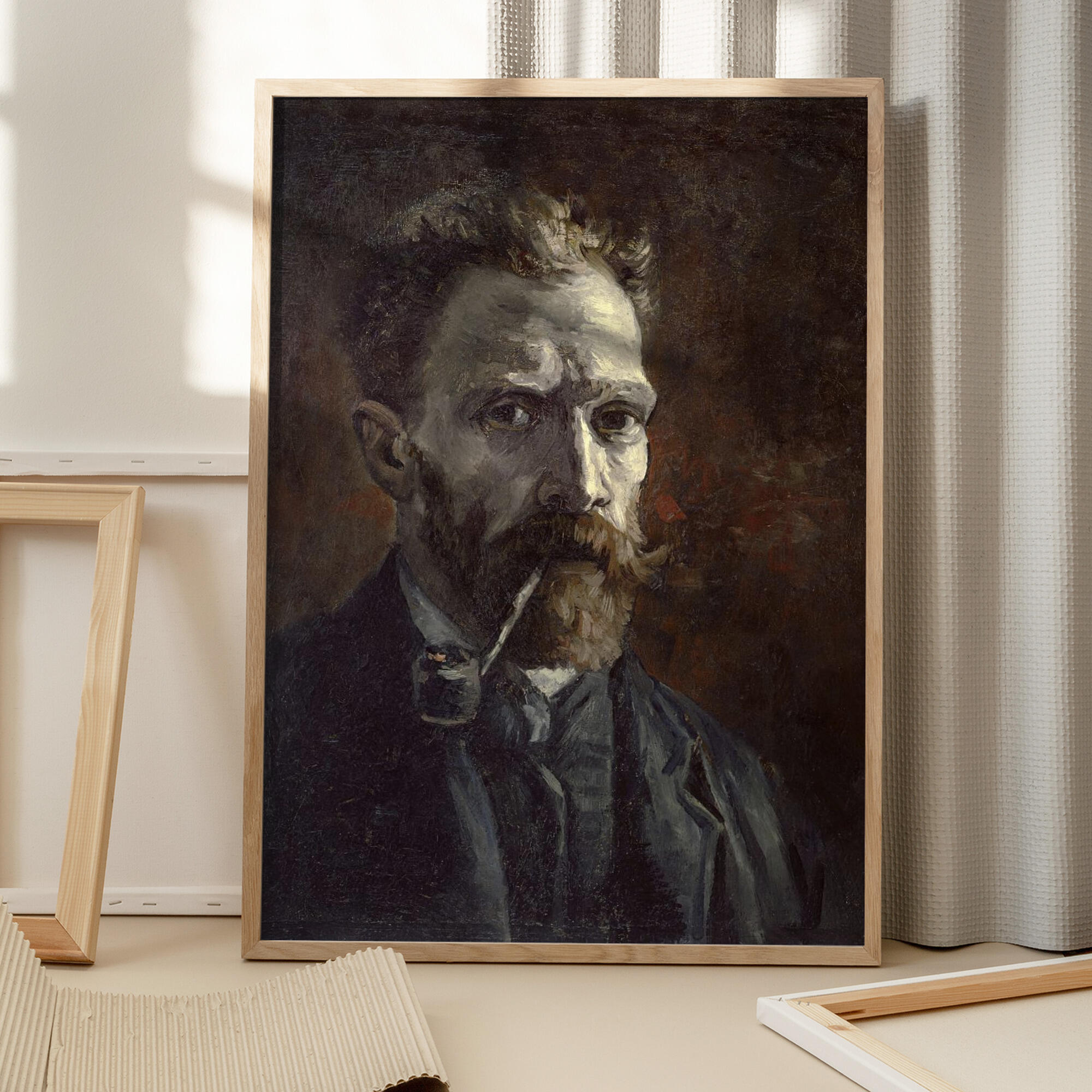 Vincent Van Gogh's Self Portrait With Pipe (1886)