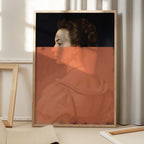 Altered Portrait of Woman Orange Modern Art
