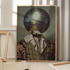 DiscoHead King  / Altered Collage Art