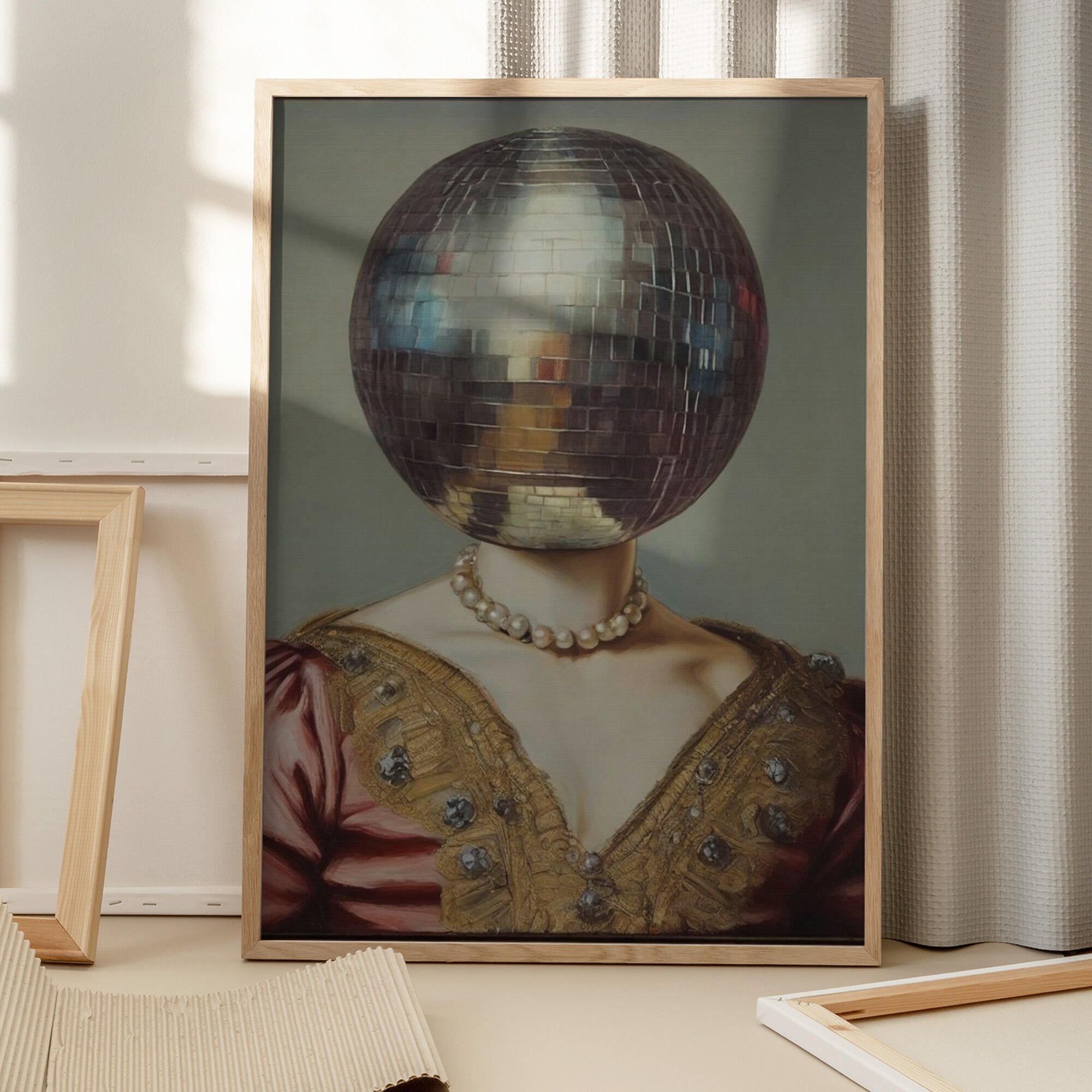 DiscoHead Queen / Altered Collage Art