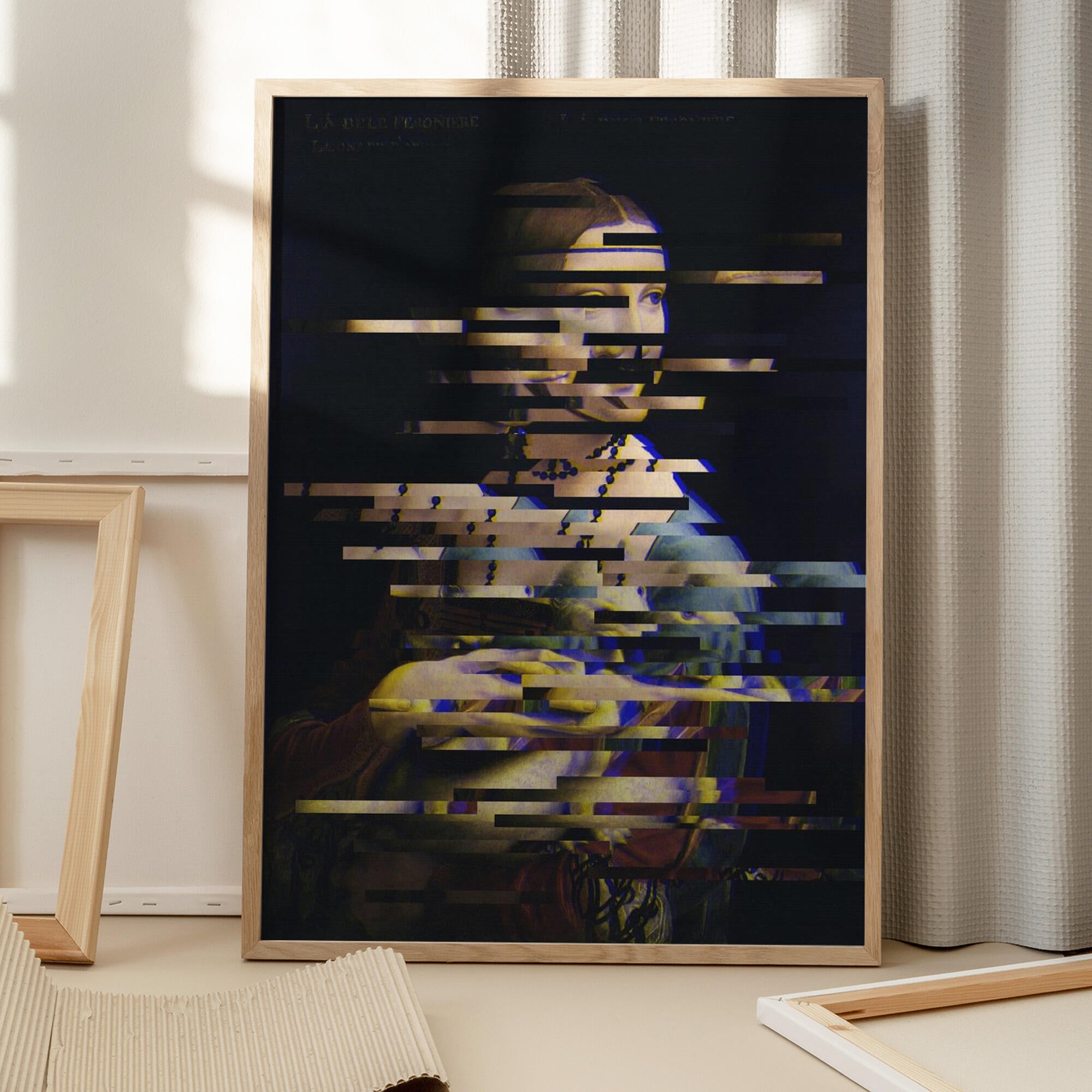 Glitched Leonardo da Vinci's Lady with an Ermine