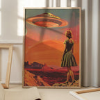 Retro-futuristic Scene With A Woman