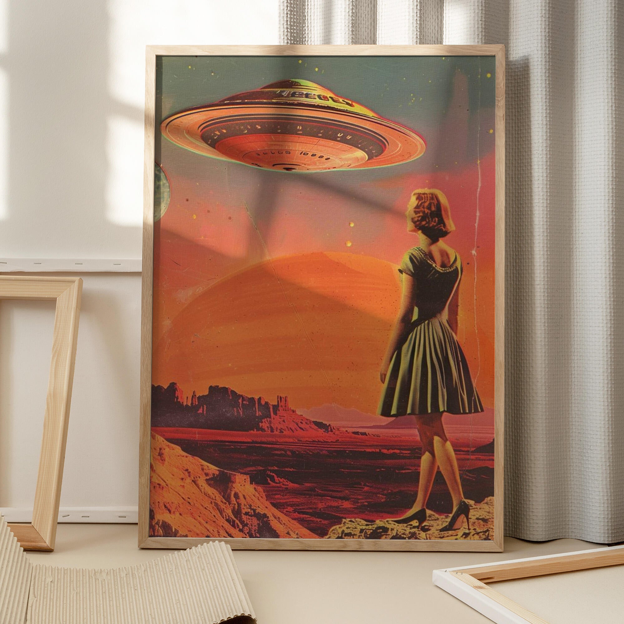 Retro-futuristic Scene With A Woman
