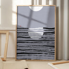 Minimalist Moon Ocean Scene