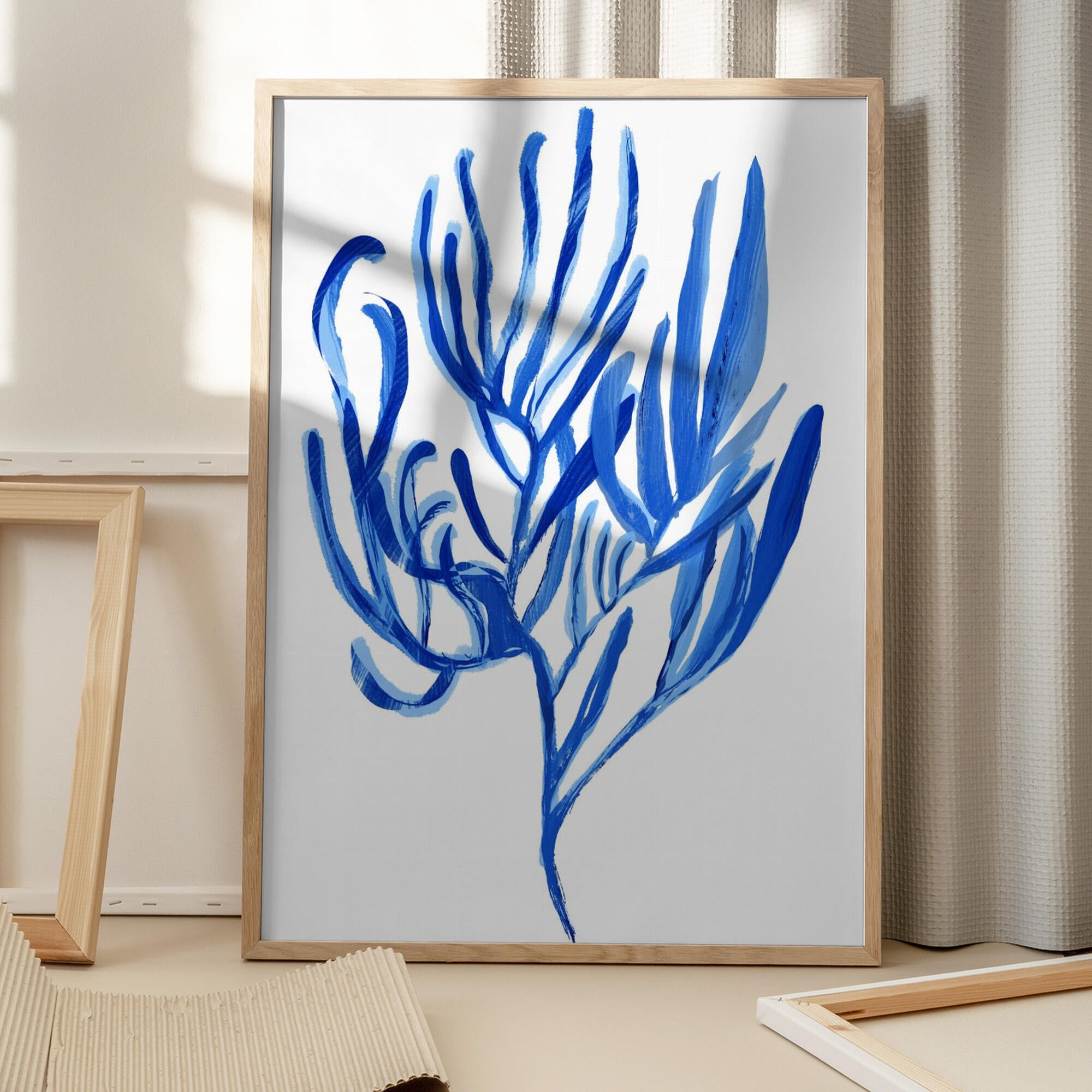 Blue Aquatic Plant Poster 4