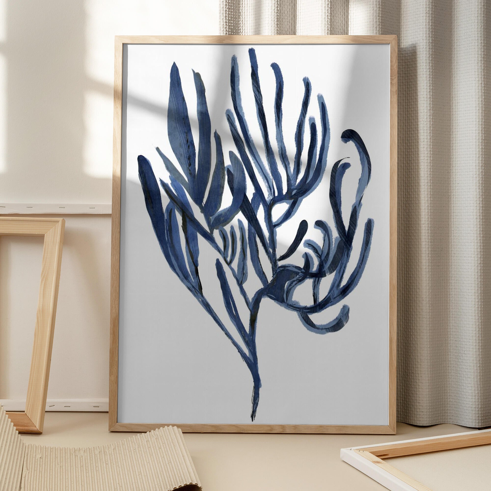 Blue Aquatic Plant Poster 3