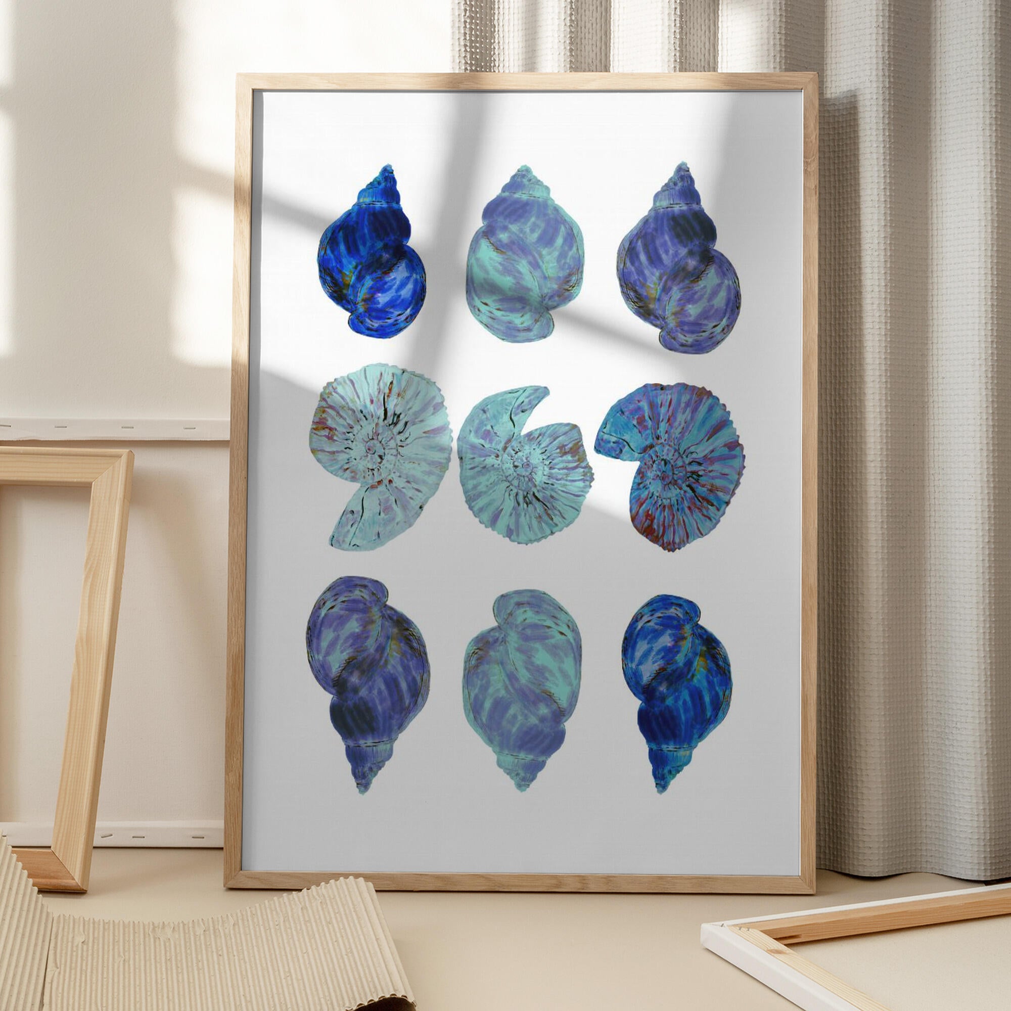 Blue Sea Shells Poster