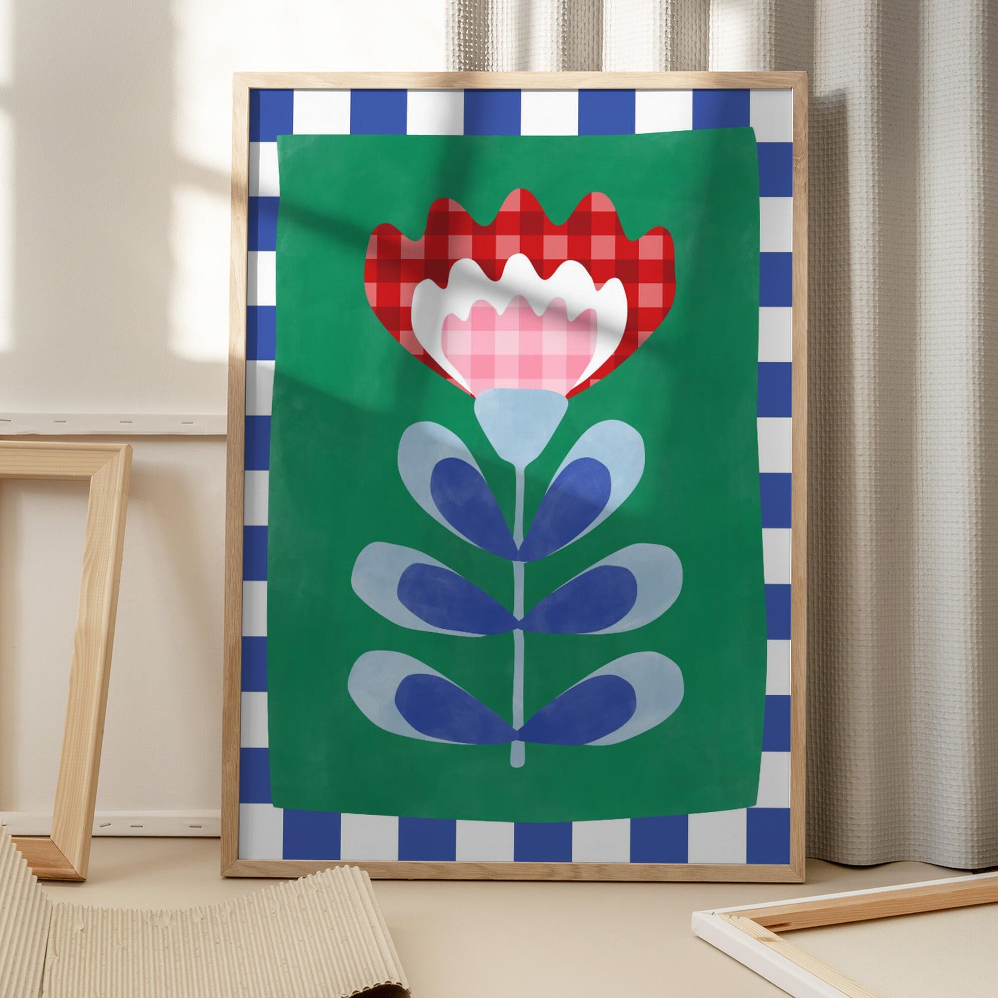 Floral Design with Bold Geometric Shapes
