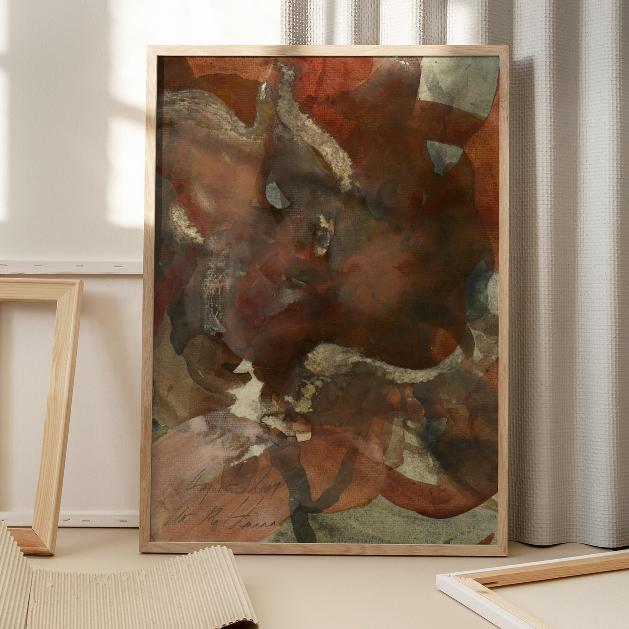 Organic Shapes in Earthy Tones of Brown and Green