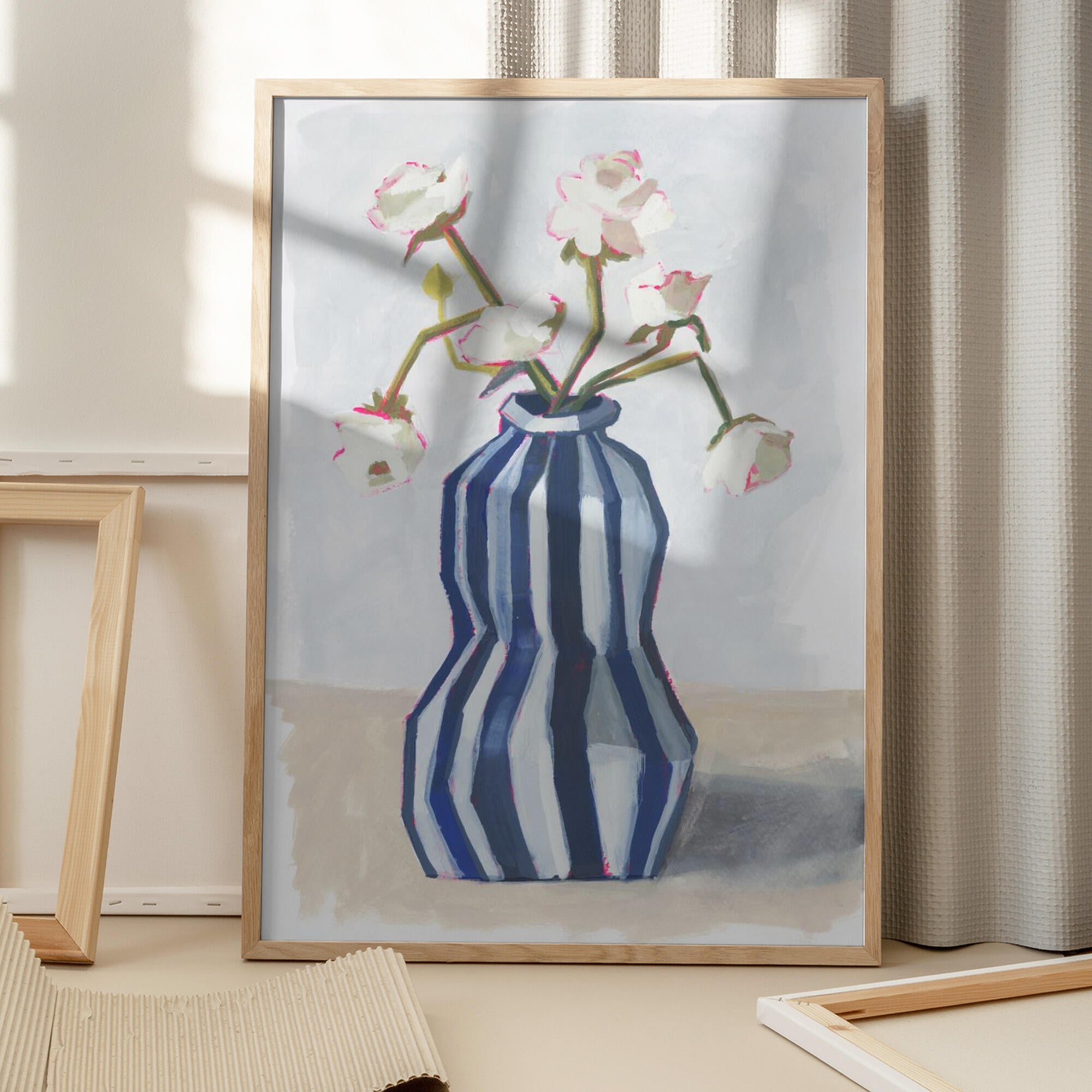 Flowers in a striped vase II